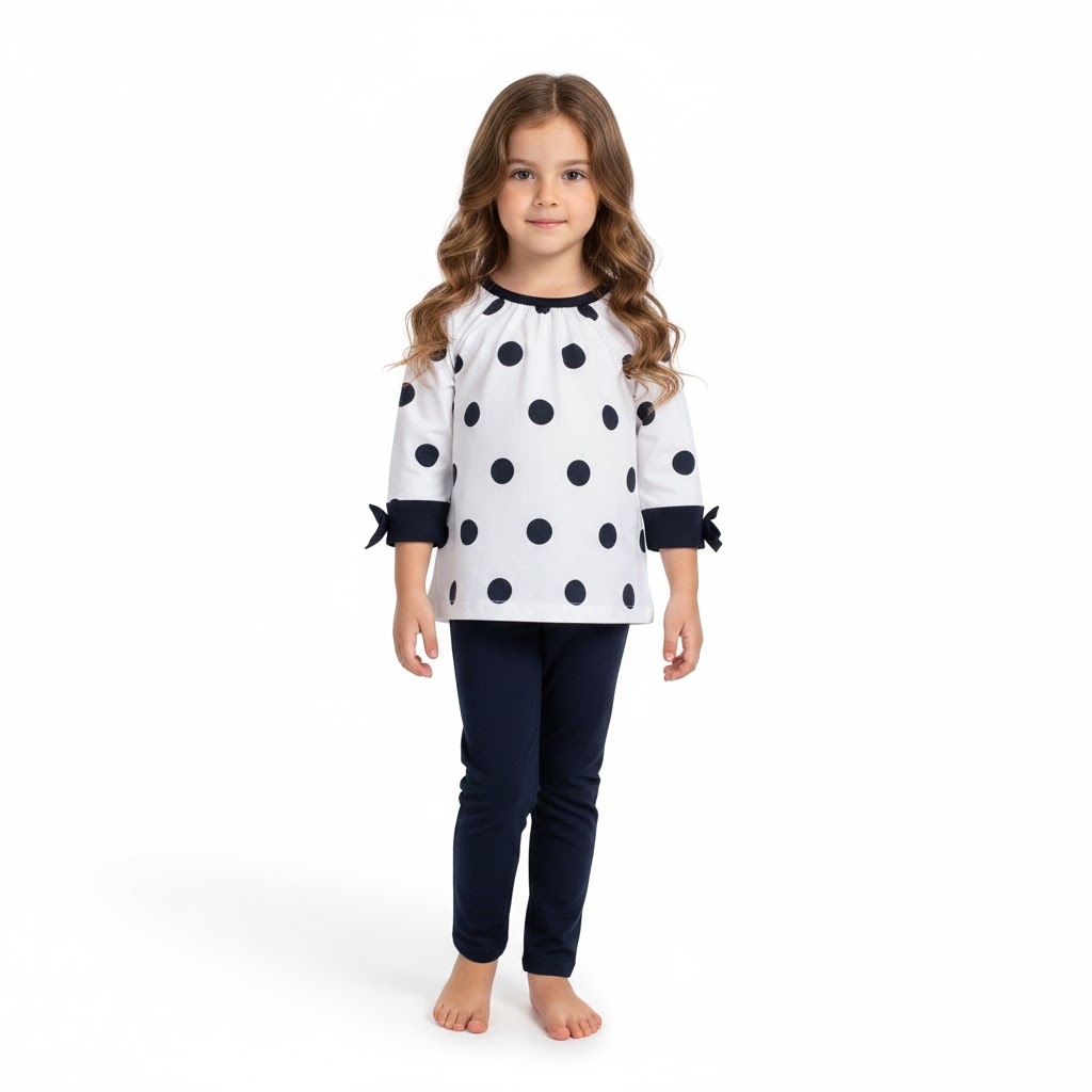 بلوز و شلوار لاکرا خالدار سرمه ای