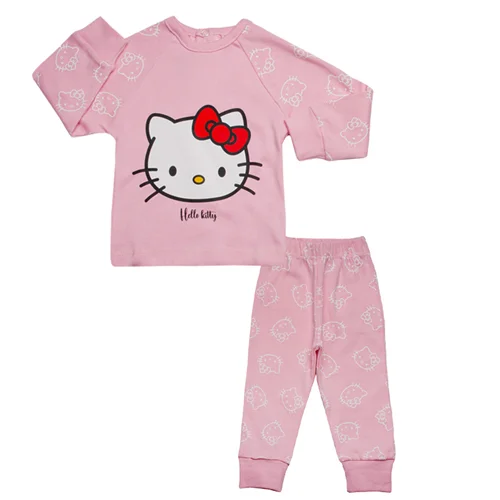 بلوز و شلوار رگلان کیتی صورتی