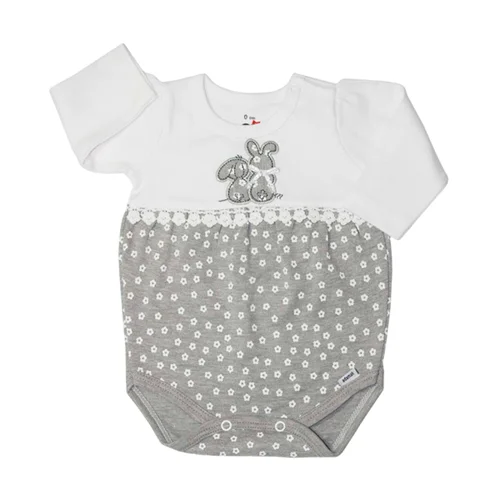 بادی آستین بلند خرگوش و گل