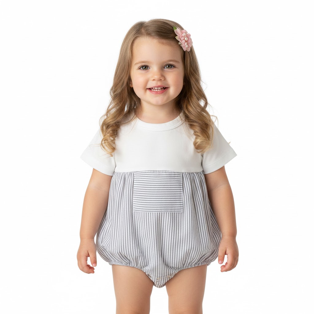 بادی آستین کوتاه راه راه نساجی مشکی