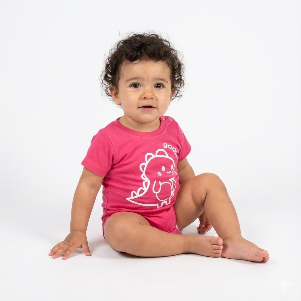 بادی آستین کوتاه دایناسور سرخابی