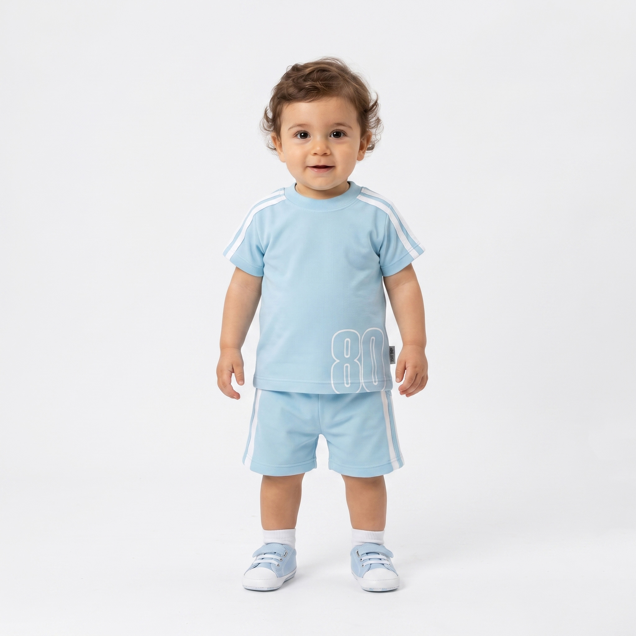 بلوز شورت جودون نواري آبی