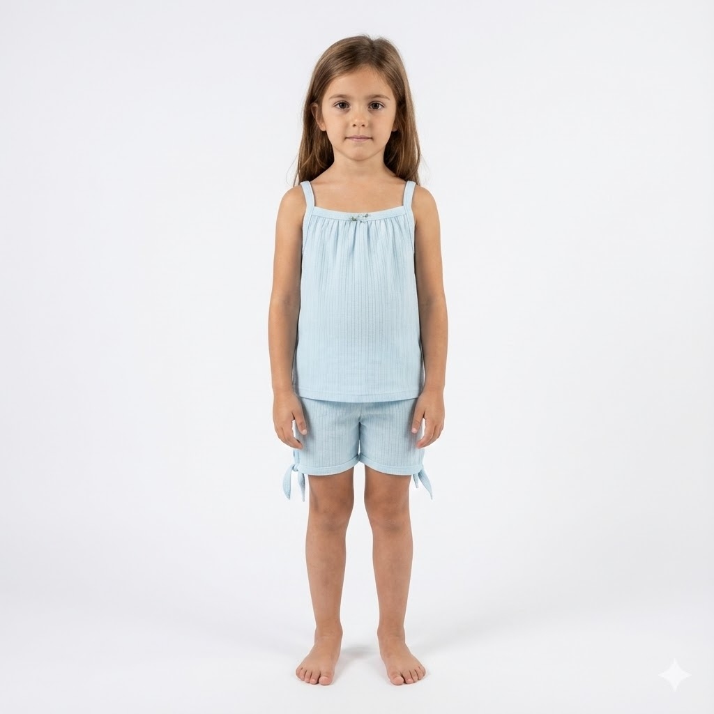 تاپ و شلوارک ویسکوز فیروزه ای