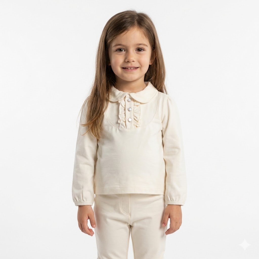 بلوز یقه ب ب قاپك چين دار استخوانی