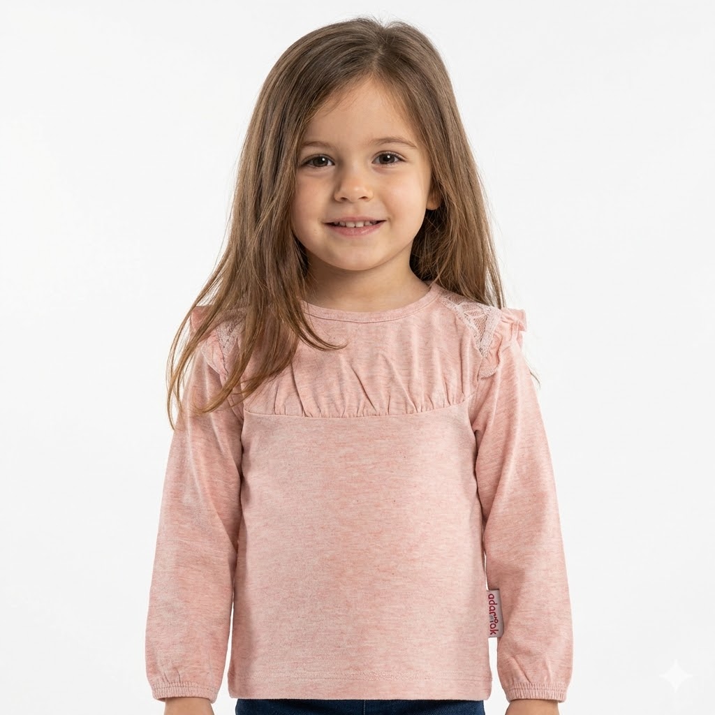 بلوز سرشانه گيپوردار گلبهی