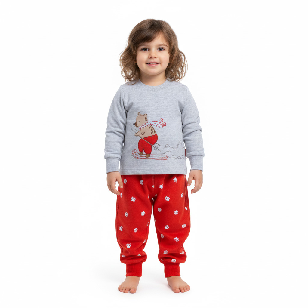 بلوز و شلوار خرس اسکی قرمز