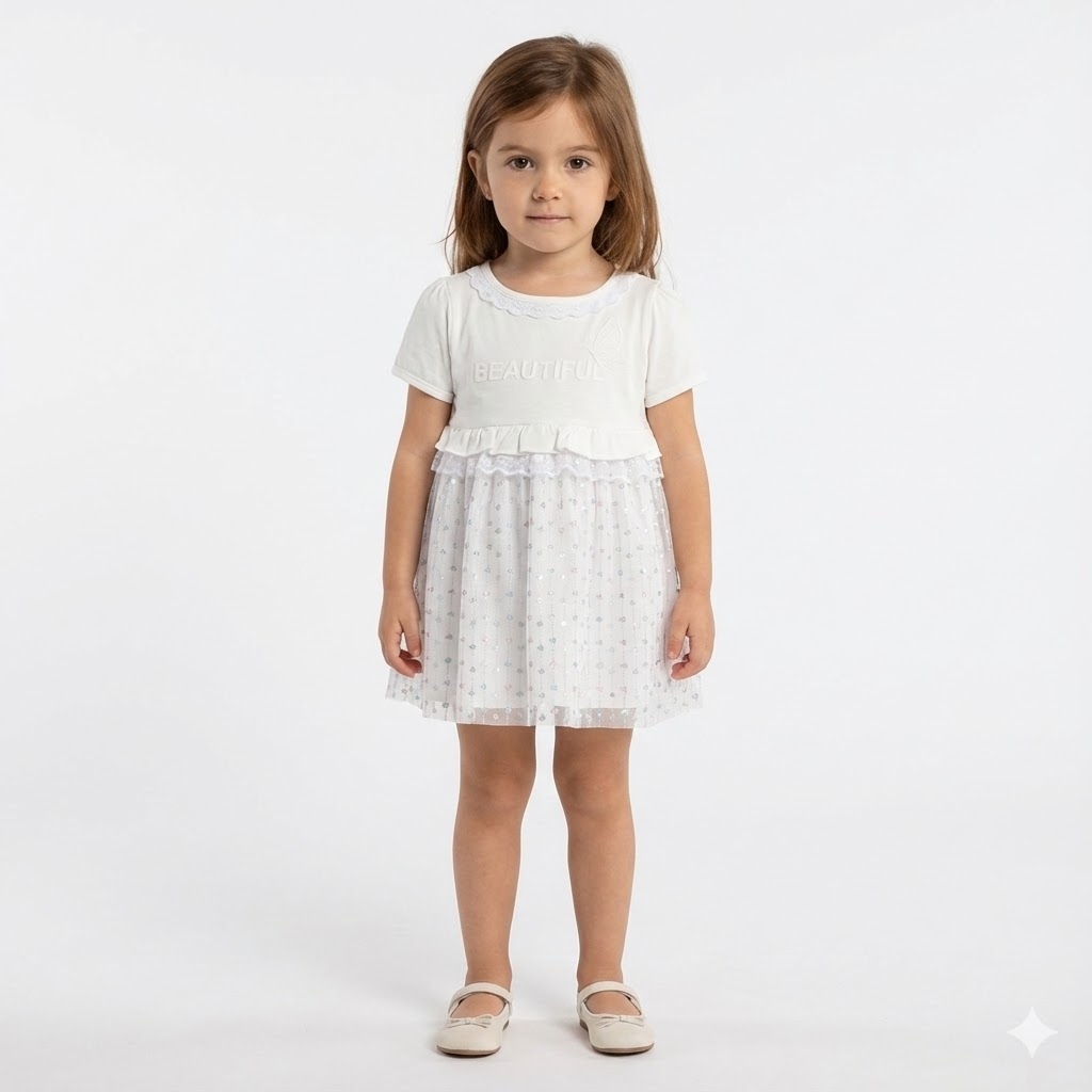 پیراهن و شورت پروانه سفید