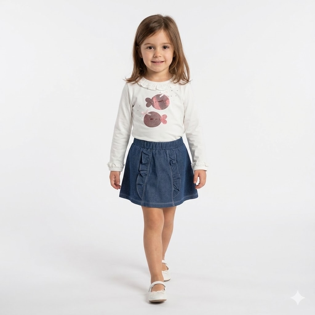 بلوز و دامن ماهی پولکی صورتی