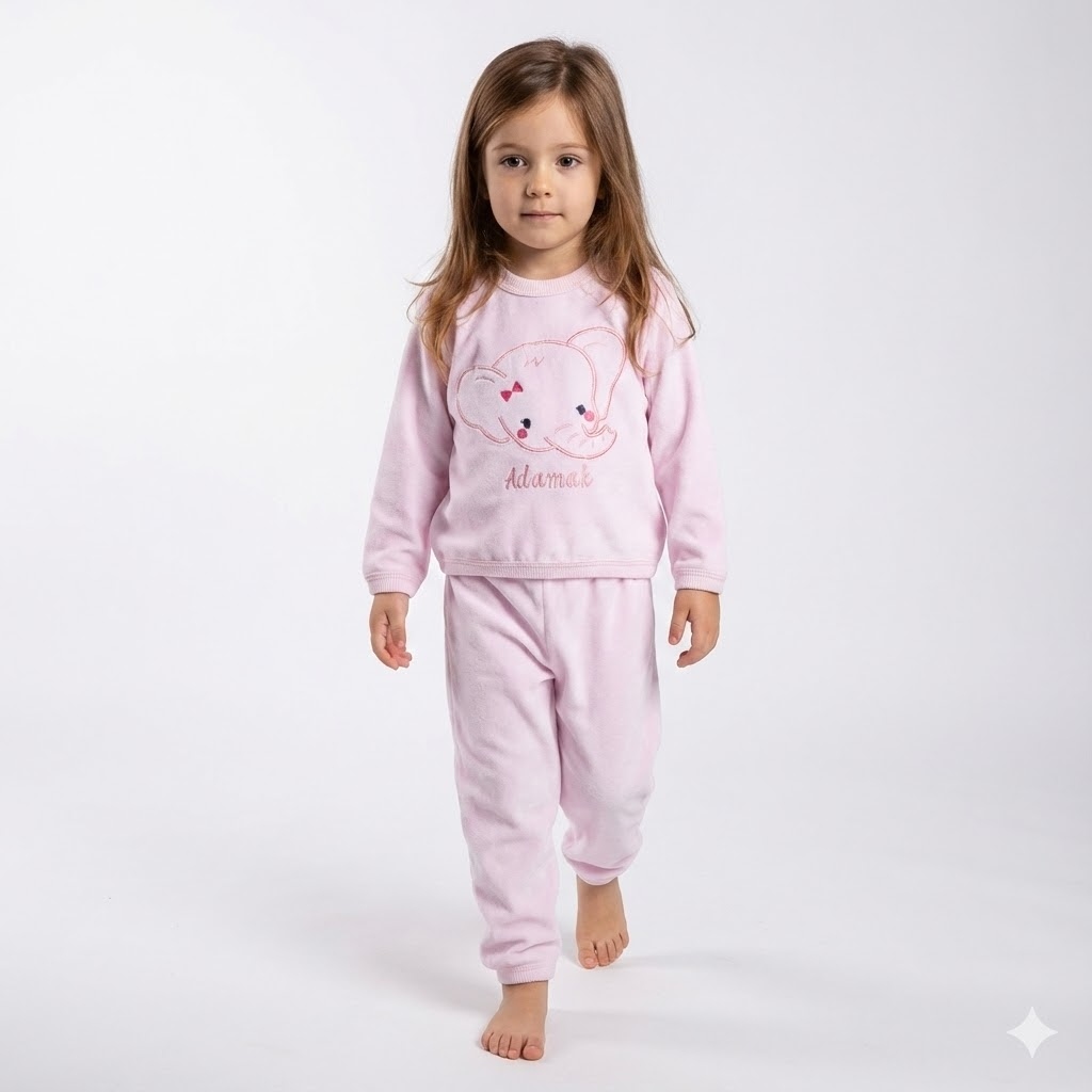 بلوز و شلوار مخمل فیل صورتی