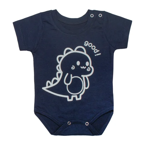 بادی آستین کوتاه دایناسور سرمه ای