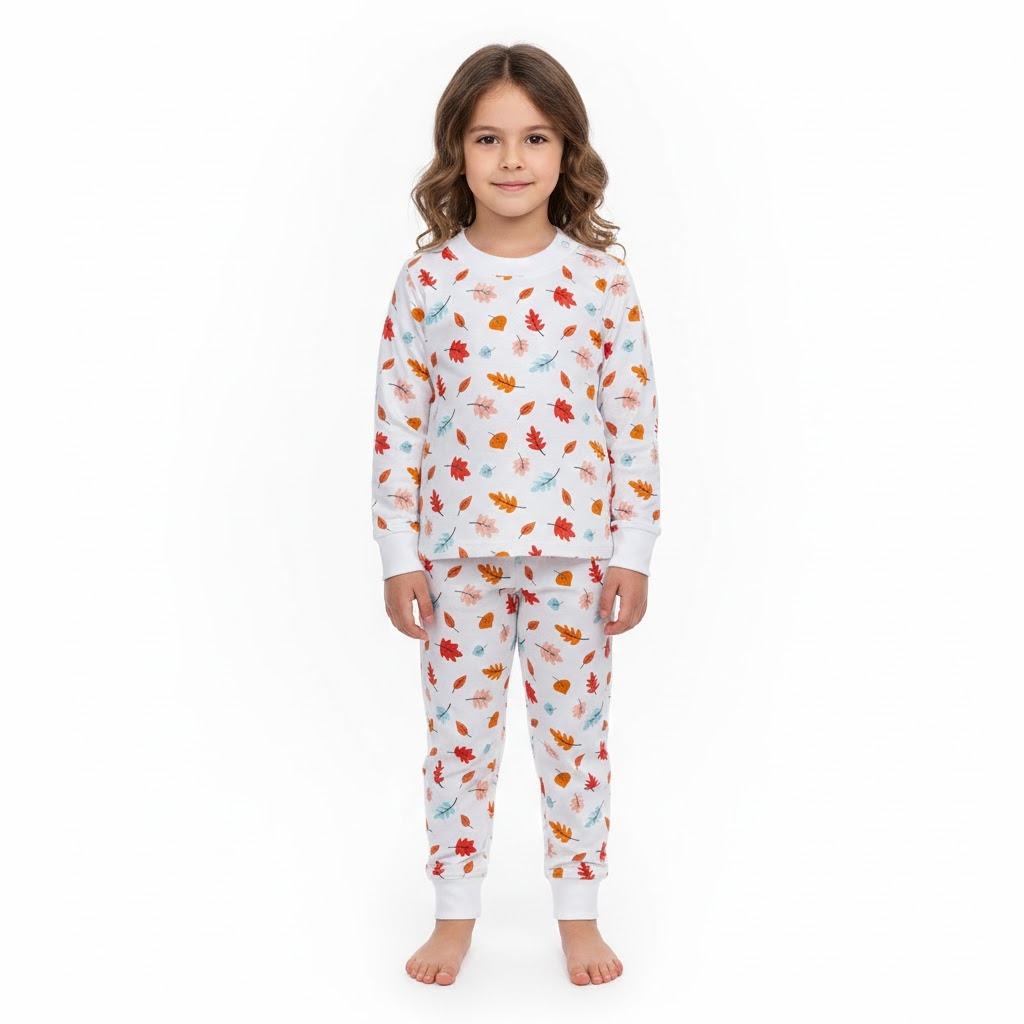 بلوز و شلوار تمام چاپ برگ سفید