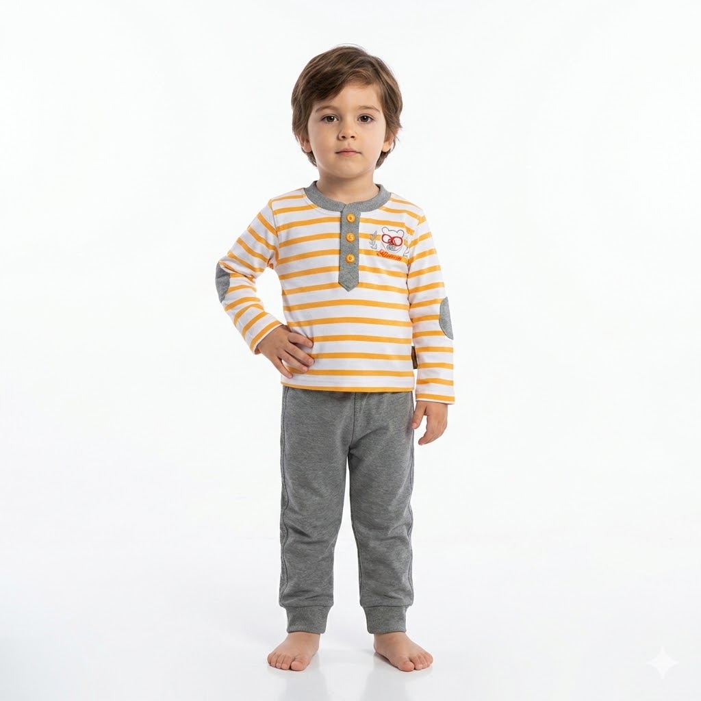 بلوز و شلوار راه راه نارنجی