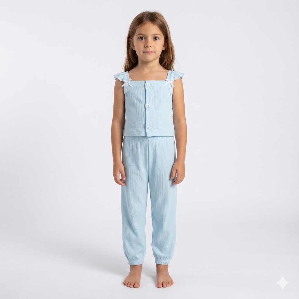 نیم تنه و شلوار ویسکوز فیروزه ای