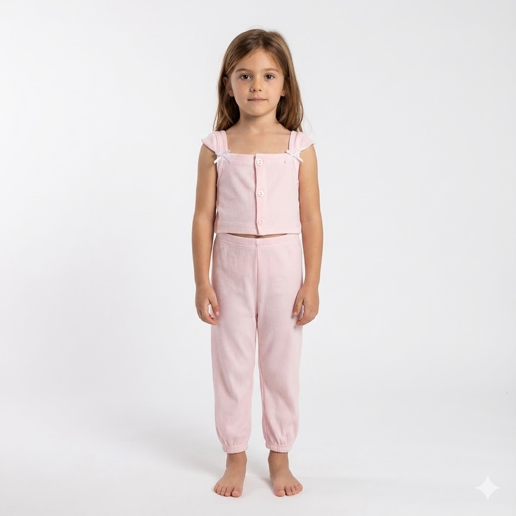 نیم تنه و شلوار ویسکوز صورتی