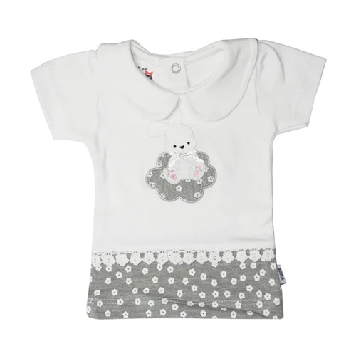 بلوز آستین کوتاه خرگوش و گل