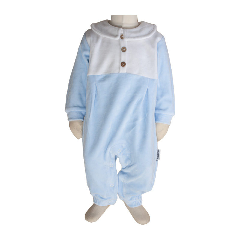 سرهمی مچدار مخمل يقه شكاري آبی