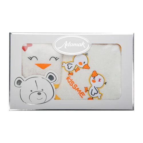 سرویس حوله جوجه سفید لیمویی