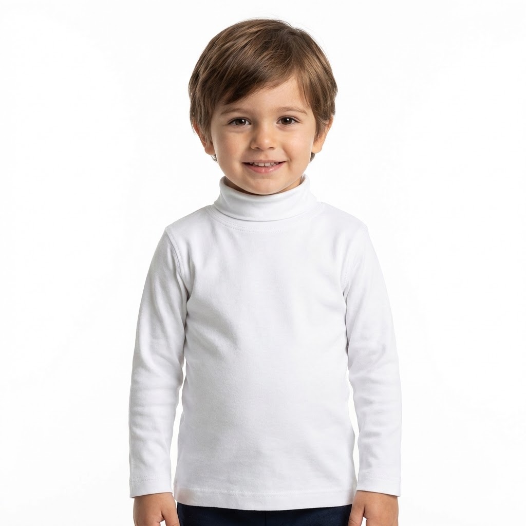 بلوز یقه اسکی آستین بلند سفید