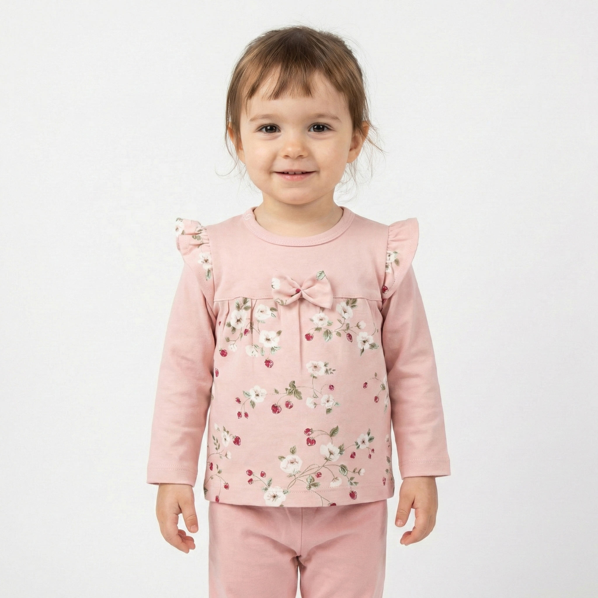 بلوز آستین بلند توت فرنگی