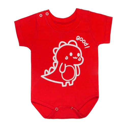 بادی آستین کوتاه دایناسور قرمز