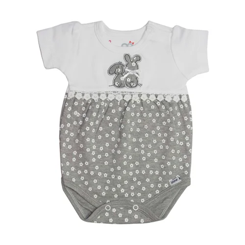 بادی آستین کوتاه خرگوش و گل