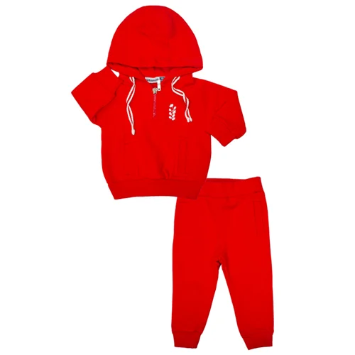 سوئیشرت و شلوار نیم زیپ گندم قرمز