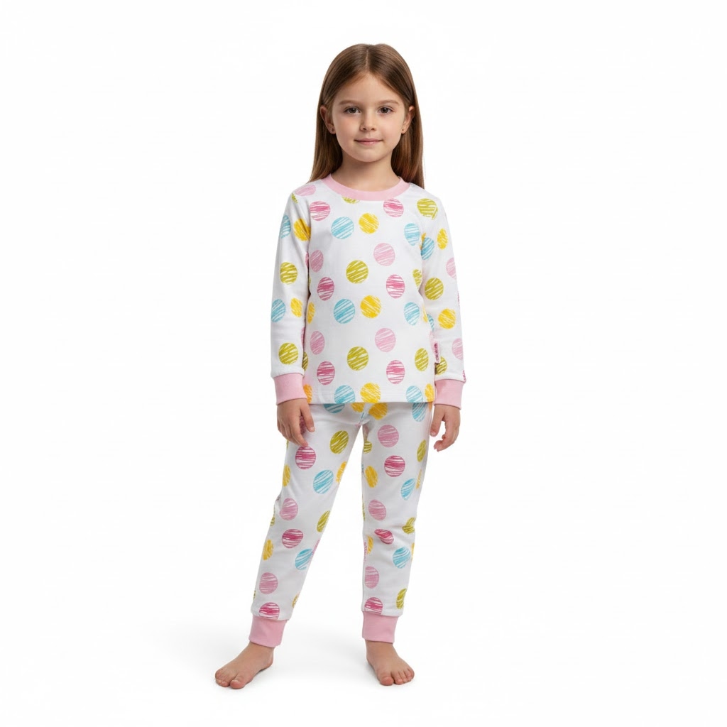 بلوز و شلوار  توپ توپی صورتی