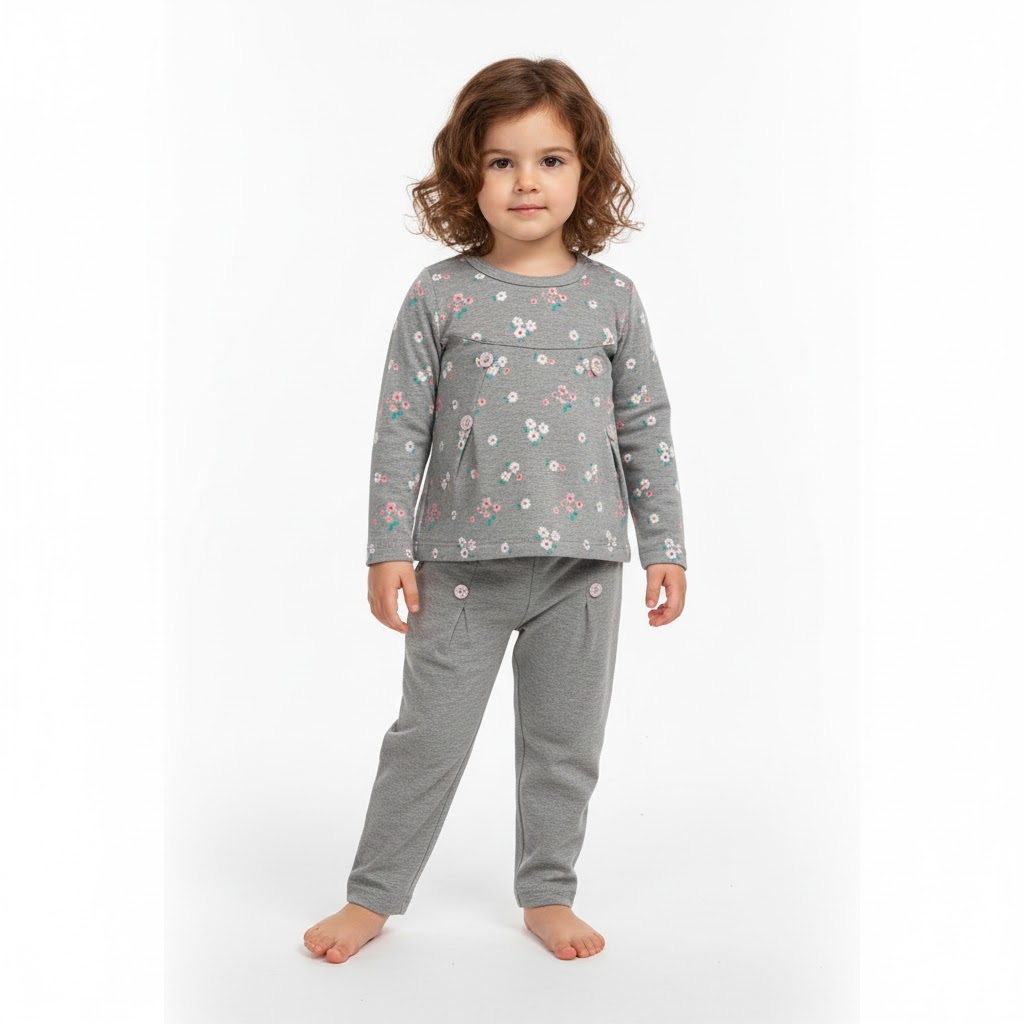 بلوز و شلوار پیله دار طوسی