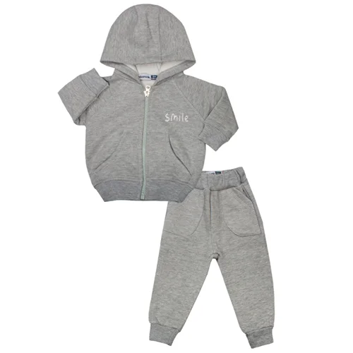 ژاکت و شلوار زیپ دار smile طوسی