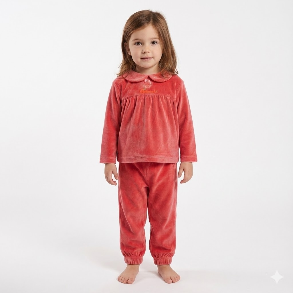 بلوز و شلوار مخمل خرگوش آجری