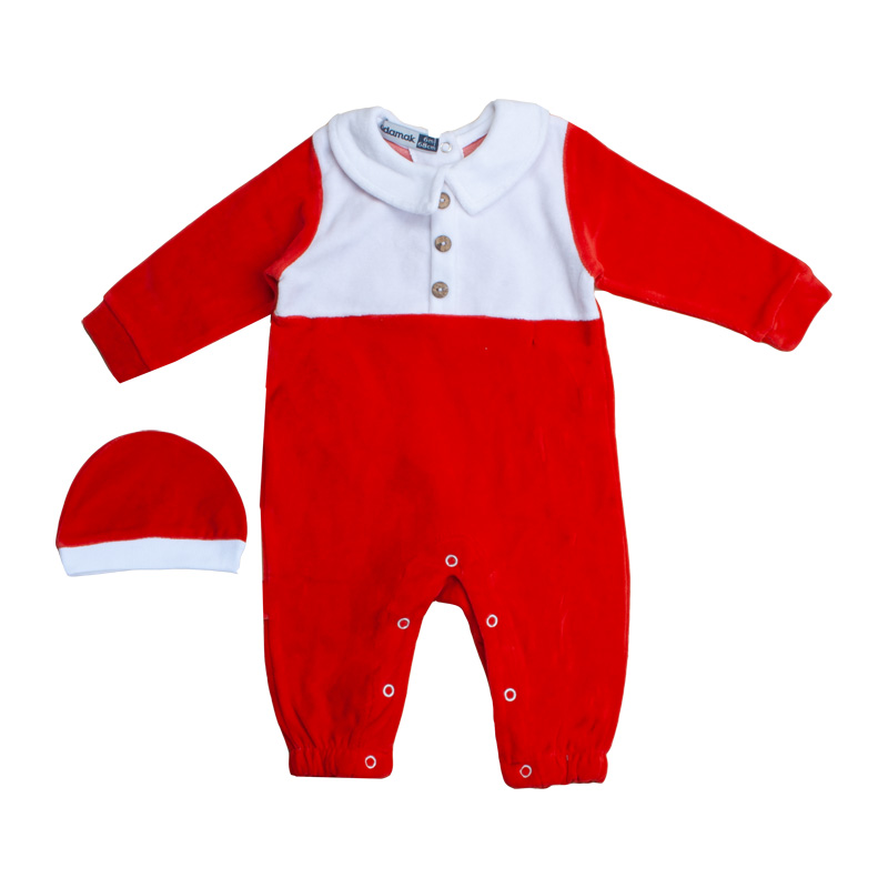 سرهمی مچدار مخمل يقه شكاري قرمز