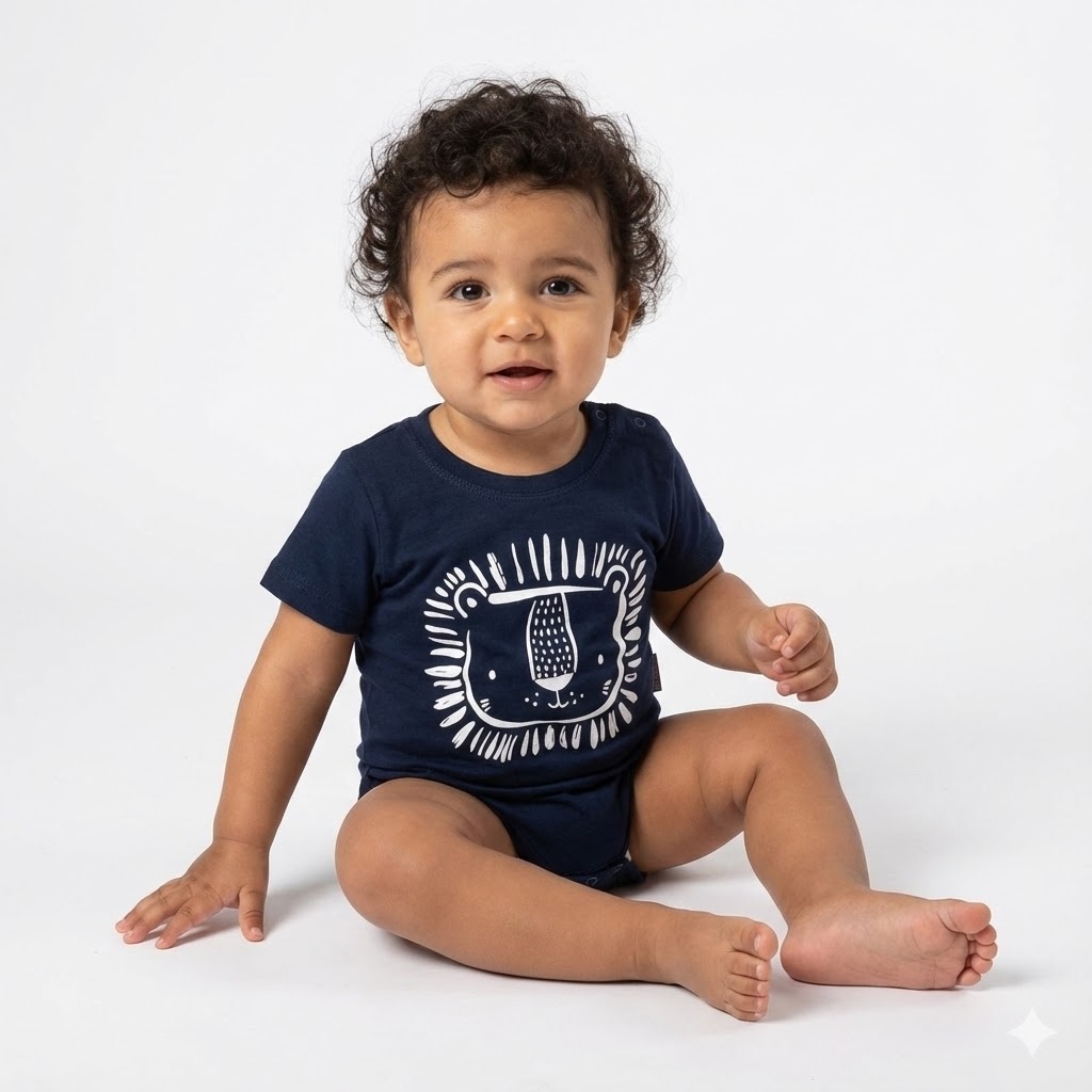 بادی آستین کوتاه شیر سرمه ای