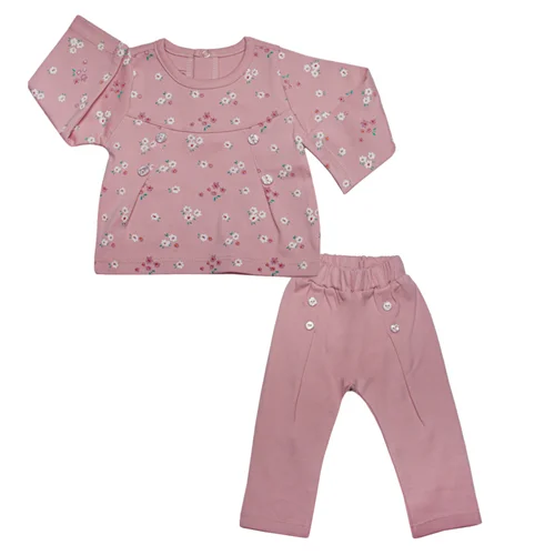 بلوز و شلوار پیله دار صورتی