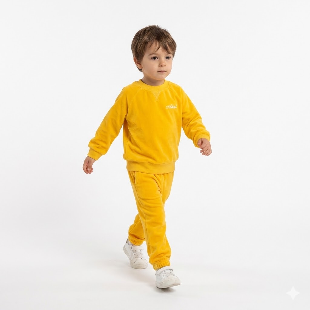 بلوز و شلوار مخمل آدمک لیمویی