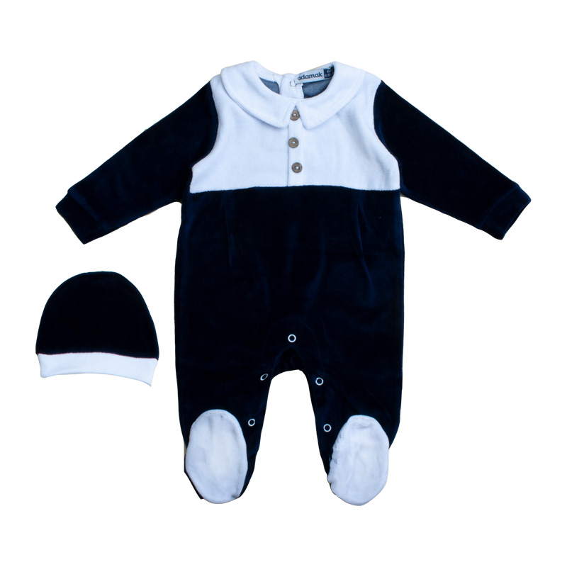 سرهم جورابدار مخمل يقه شكاري سرمه ای