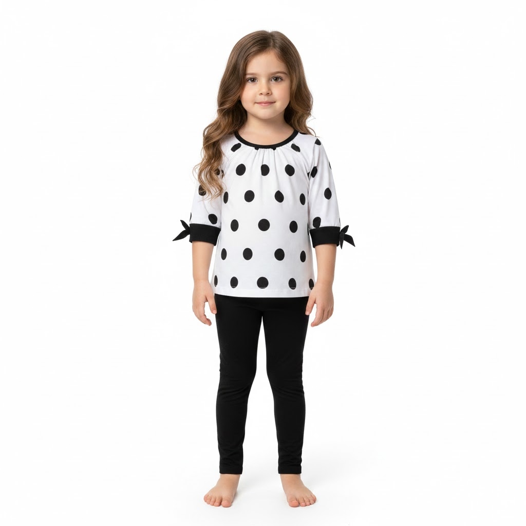 بلوز و شلوار لاکرا خالدار مشکی