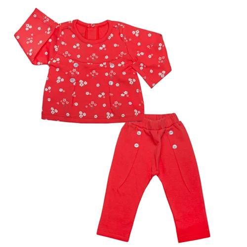 بلوز و شلوار پیله دار قرمز