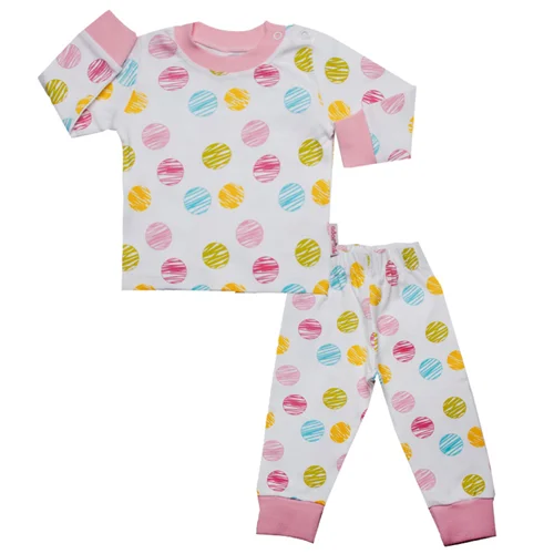 بلوز و شلوار  توپ توپی صورتی