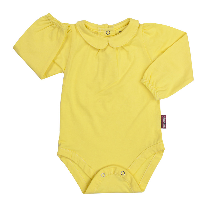 بادی یقه ب ب آستین بلند لیمویی