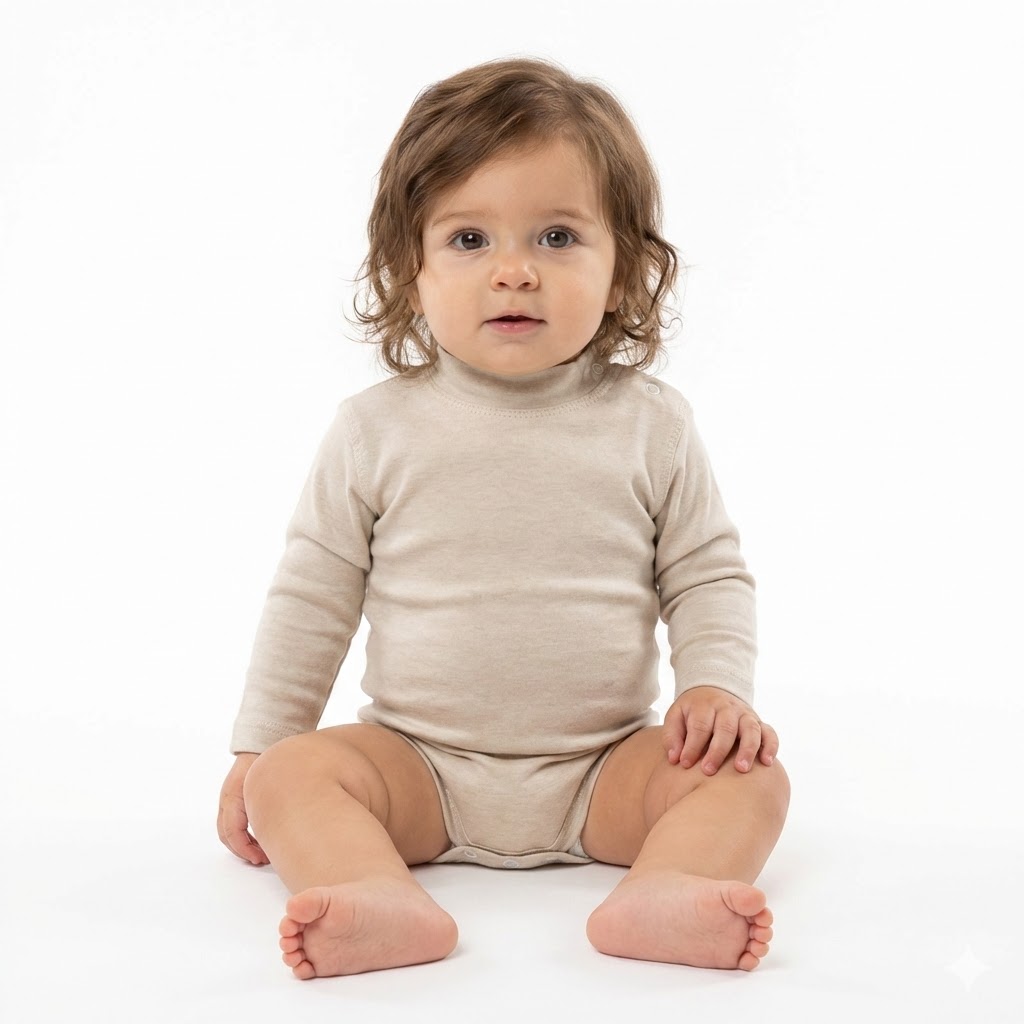 بادی آستین بلند یقه سه سانت نسکافه ای