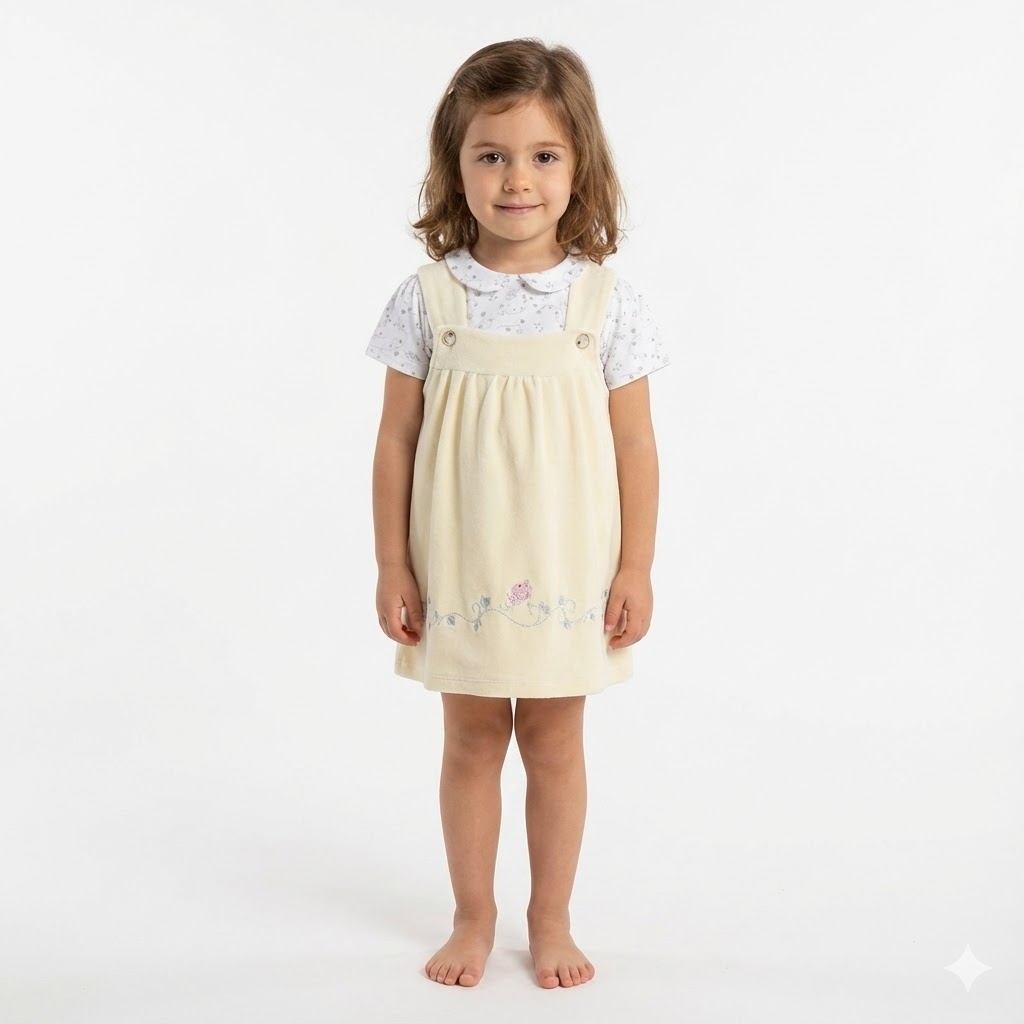 سارافون مخمل کبریتی گلبرگ کرم