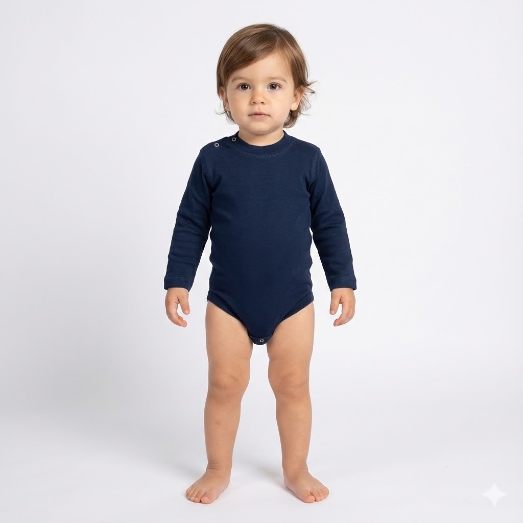 بادی يقه سه سانت کبریتی سرمه ای