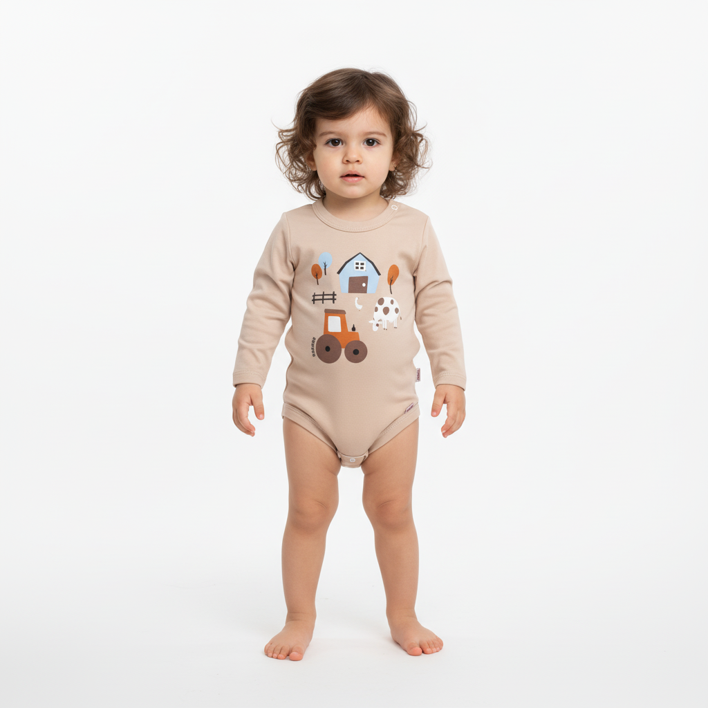 بادی آستین بلند یقه گرد مزرعه