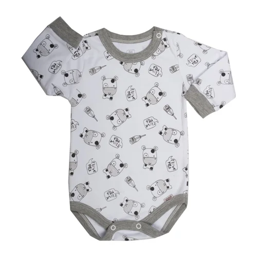 بادی آستین بلند یقه دکمه دار مومو