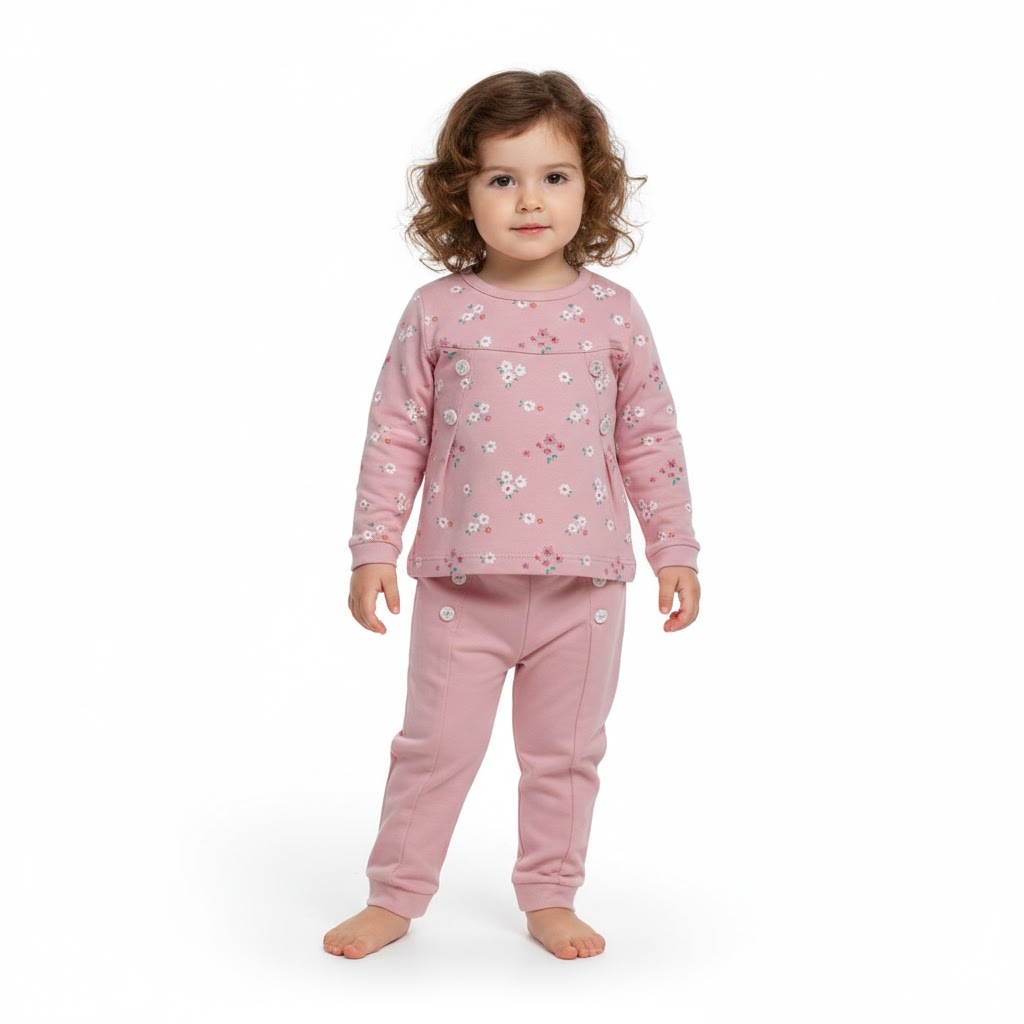 بلوز و شلوار پیله دار صورتی