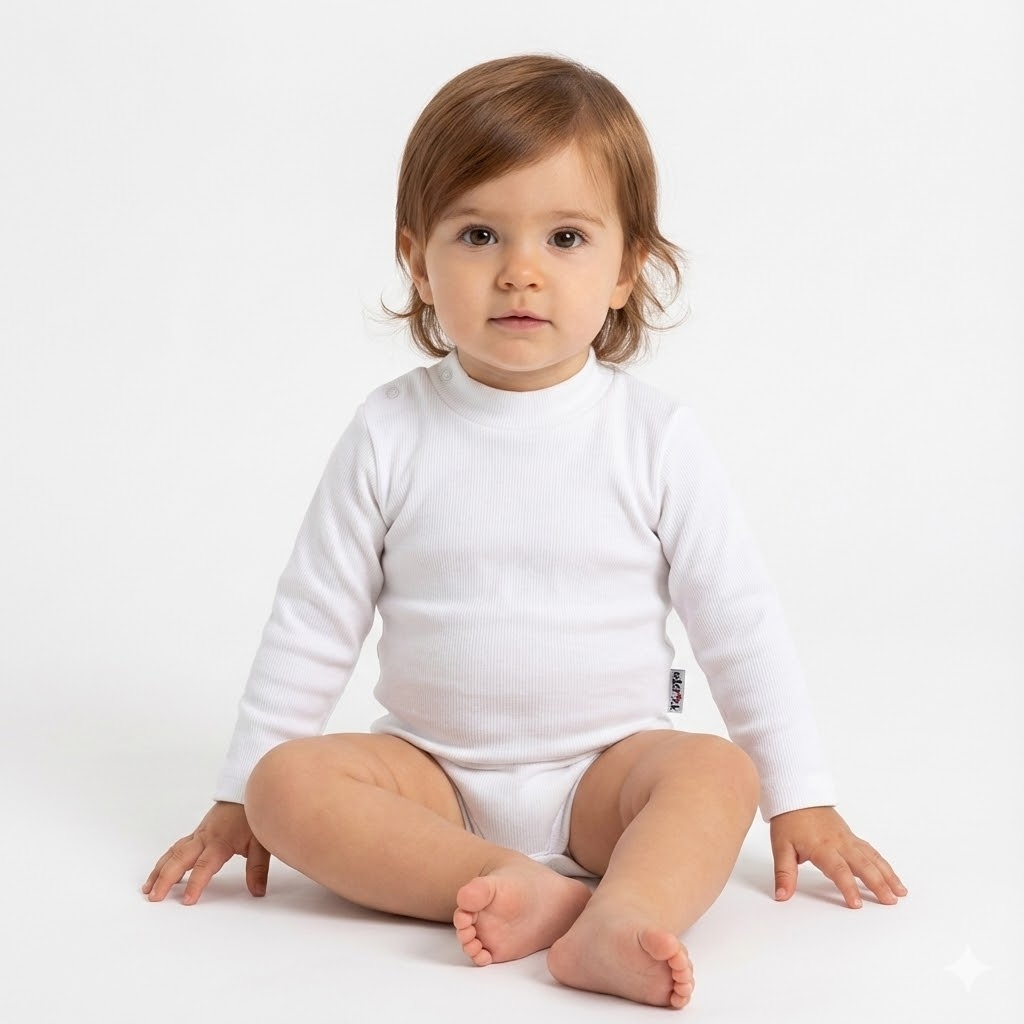 بادی یقه سه سانت کبریتی سفید