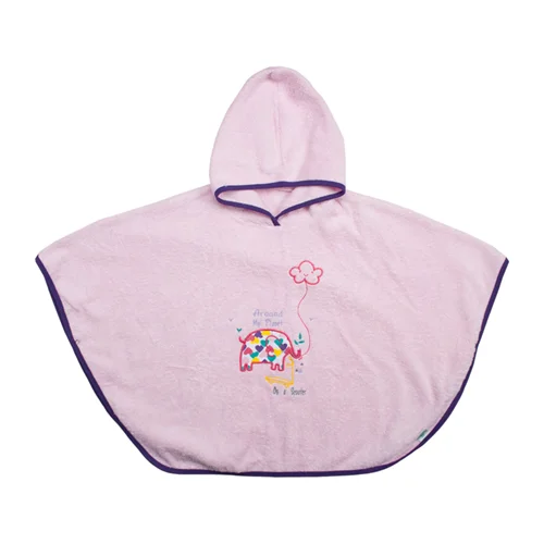 حوله تن پوش شنلی فیل صورتی روشن