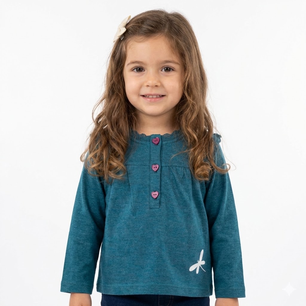 بلوز تك سنجاقك سبز آبی