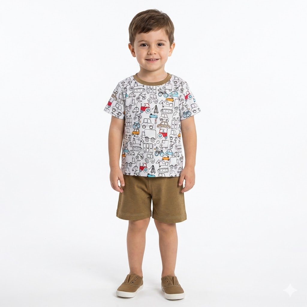 بلوز و شورت ماشین زیتونی