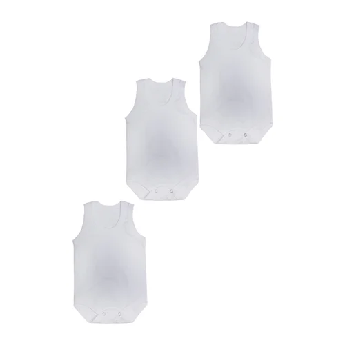 بادی رکابی رنگی مجموعه 3 عددی  سفید